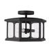 Capital Lighting 3 - Bulb 14" W Outdoor Flush Mount w/ Dusk to Dawn Metal in Black | 10.5 H x 16 W x 16 D in | Wayfair 946632BK