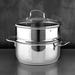 Bergner 2.6 qt. Stainless Steel Steamer Pot w/ Lid Stainless Steel in Gray | 9.3 H x 11 W in | Wayfair BGUS10127-STS