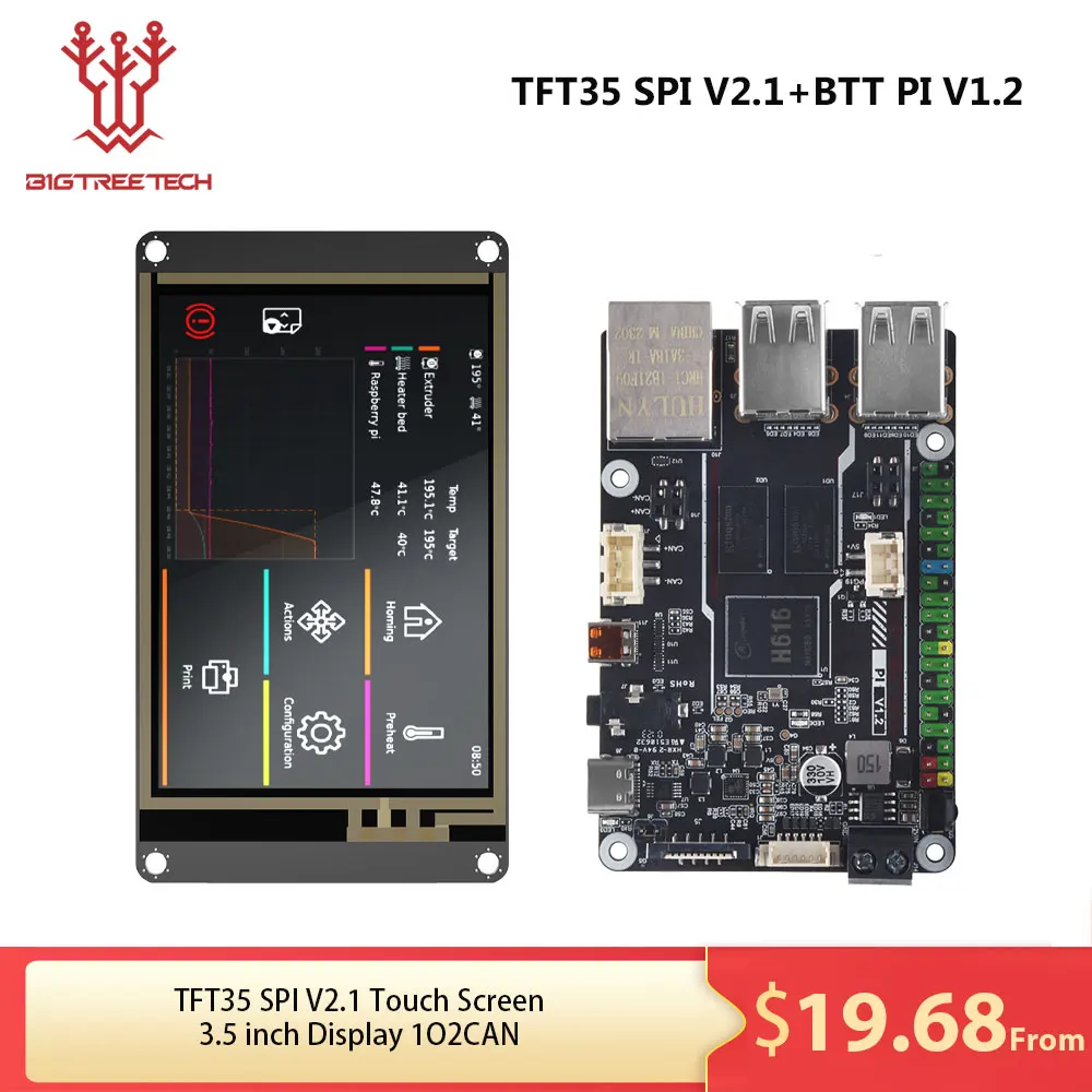 Bigtreetacétone écran tactile TFT35 éventuelles I V2.1 écran 3.5 pouces IO2Lil3D imprimante PI V1.2 pour BTT Mparquet M8P SafeP Board CB1 Klipper Board