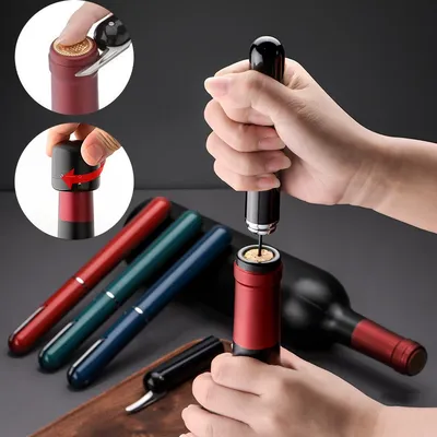 Ouvre-bouteille de vin en forme de stylo en acier inoxydable tire-bouchon portable tire-bouchon