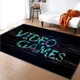 Tapis de décoration géométrique avec lettres imprimées antidérapant pour salon chambre à coucher