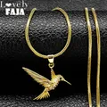 Collier avec pendentif en Zircon pour femme bijou à la mode forme d'oiseau colibri Animal en