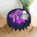 Nappe ronde psychédélique pour salle plus lente housse de table circulaire polyester lavable