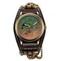 Montre Steampunk pour hommes Vintage automatique mécanique squelette en Bronze Sport horloge