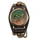 Montre Steampunk pour hommes Vintage automatique mécanique squelette en Bronze Sport horloge