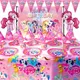 Décoration de petit poney personnalisée pour enfants ballons assiettes faveurs anniversaire