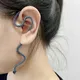 Boucles d'oreilles gothiques noires en strass pour femmes longues boucles d'oreilles à Clip
