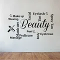 Autocollant mural en vinyle avec citation sur le mot de beauté décoration intérieure pour salon de