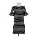 Max Studio Casual Dress - Shift: Black Stripes Dresses - Women's Size X-Small