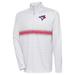 Men's Antigua Heather Gray/Red Toronto Blue Jays Bullseye Quarter-Zip Pullover Top