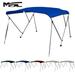 MSC 3 Bow Bimini Top with Rear Support Pole and Storage Boot Pacific Blue