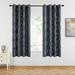 Topfinel 100% Blackout Two Layer Silver Foil Wave Printed Grommet Curtains for Living Room Bedroom Full Shading Curtains for Home Super Heavy-Duty Thermal Insulated Drapes Navy 42 x 63 inch 2 Panels