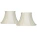 Imperial Shade Set of 2 Bell Lamp Shades Cream Large 9 Top x 17 Bottom x 11 Slant x 10.5 High Spider with Replacement Harp and Finial Fitting