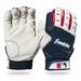 Franklin Sports 2nd-Skinz Batting Gloves White/Navy Youth Large