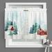 Colisha Christmas Slot Top Cafe Tier Kitchen Valance Short Window Curtain Rod Pocket Window Drapes Style-J 52x45in*2PC