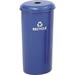 Safco Recycling Receptacle with Lid - 20 gal Capacity - 30 Height x 16 Width - Steel - Blue - 1 Each | Bundle of 5 Each