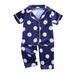 JDEFEG Girls Clothes Pack Tops+Pants Dot Girls Short Toddler Print Baby Sleeve Outfits Pajamas Sleepwear Girls Outfits&Set Girl Robe Size 14 Cotton Blend Navy 100