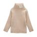 Unisex Baby Knitted Sweater Turtleneck Sweatshirt Jumper Boys Girls High Collar Pullover Plush Thickened Sweater Autumn Winter School Tops Classic Sweater Pullover Tops Blouse 2-10 Years