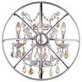 1130 Geneva Collection Wall Lamp W:21 H:21 E10.5 Lt: Polished nickel Finish (Royal Cut Golden Teak Crystals)