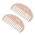 Unique Bargains 2 Pcs Anti-Static Hair Comb Wide Tooth for Thick Curly Hair Hair Care Detangling Comb Pink