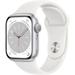 Open Box Apple Watch Series 8 GPS 41mm Aluminum Case with White Sport Band MP6L3LL/A