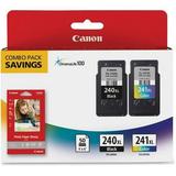 Canon PG-240XL/CL-241XL/GP-502 Original High Yield Inkjet Ink Cartridge/Paper Kit - Combo Pack - Black Tri-color - 2 / Pack - Inkjet - High Yield - 2 / Pack | Bundle of 5 Packs