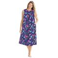 Plus Size Women's Sleeveless Print Lounger by Only Necessities in Dark Navy Butterfly (Size 4X)