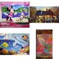 Assorted Children s Puzzles 4 Pack Bundle: Disney Bowtique 28 Piece Lenticular Puzzle - Minnie & Daisy At Lake w/ Animal Friends David Barnhouse Classics Collection Picture Perfect 1000 Piece Jigsaw