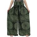 Bigersell Women Loose Boyfriend Pants Full Length Fashion Women Summer Bow Casual Loose High Waist Pleated Wide Printing Trousers Pockets Pants High Waist Leggings for Ladies