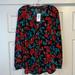 Torrid Tops | Black Floral Georgette Blouse | Color: Black/Red | Size: 1x