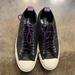 Converse Shoes | Black And Purple Laces Converse Sneakers | Color: Black/Purple | Size: 7