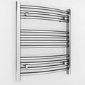 600mm Wide Flat and Curved Chrome Heated Towel Rail Radiator Designer Bathroom Radiator For Central Heating Designer UK (600 * 600mm High Curved)