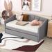 Red Barrel Studio® Mansueta Twin Size Daybed w/ Trundle Upholstered/Velvet in Gray | 33 H x 42 W x 81 D in | Wayfair