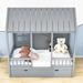 Harper Orchard Twin Size Wooden House Bed w/ Trundle Wood in Gray | 81.7 H x 41.7 W x 77.6 D in | Wayfair D44FEC27000C4A579BED034069935512