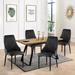 Brayden Studio® Arlo-Jax Woven-pattern Side Chair Faux Leather/Upholstered in Black | 36.61 H x 18.11 W x 21.26 D in | Wayfair