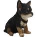 Winston Porter Demetruis Realistic Chihuahua Dog Figurine Resin in Black/Yellow | 6.25 H x 6 W x 4.25 D in | Wayfair