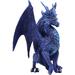 Trinx Hendrelino Ruth Thompson Fantasy Blue Nightfall Dragon w/ Majestic Horns Statue Resin in Indigo | 9 H x 6.5 W x 5.75 D in | Wayfair