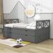 Red Barrel Studio® Delshire Twin Size Wooden Daybed w/ Two Storage Drawers & Trundle Wood in Gray | 35 H x 39.4 W x 76.2 D in | Wayfair