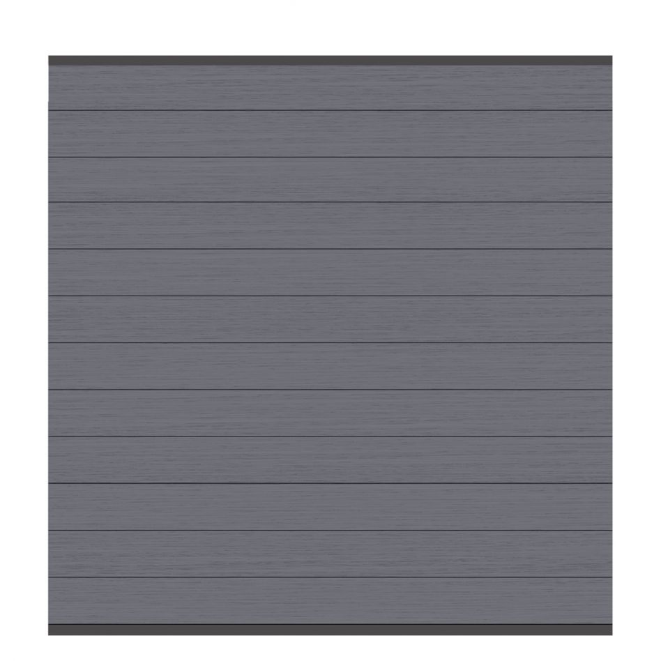 TraumGarten WPC-Sichtschutzzaun Rundum-Sorglos-Paket CLASSIC Anthrazit Sichtschutz Steckzaun Lamellenzaun, Einbetonieren, 14,55 m,Silber Image