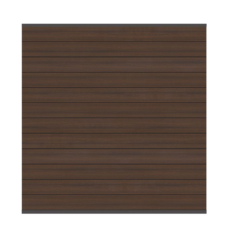 TraumGarten WPC-Sichtschutzzaun Rundum-Sorglos-Paket PLATINUM Braun Sichtschutz Steckzaun Lamellenzaun, Aufdübeln, 7,31 m Image