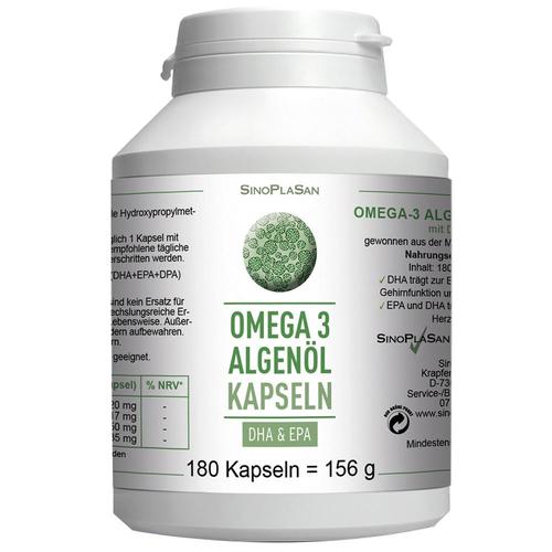 Omega-3 Algenöl Dha+Epa Kapseln 180 St