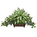 Nearly Natural Silver Queen and Ivy Artificial Plant in Decorative Planter
