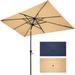 Crestlive Products 9 x 5 ft Patio Outdoor Rectangular Market Umbrella Tan
