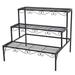 3 Tier Stair Style Metal Plant Stand Outdoor