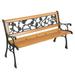 Cterwk 49 Garden Bench Patio Porch Chair Deck Hardwood Cast Iron Love Seat Rose Style Back