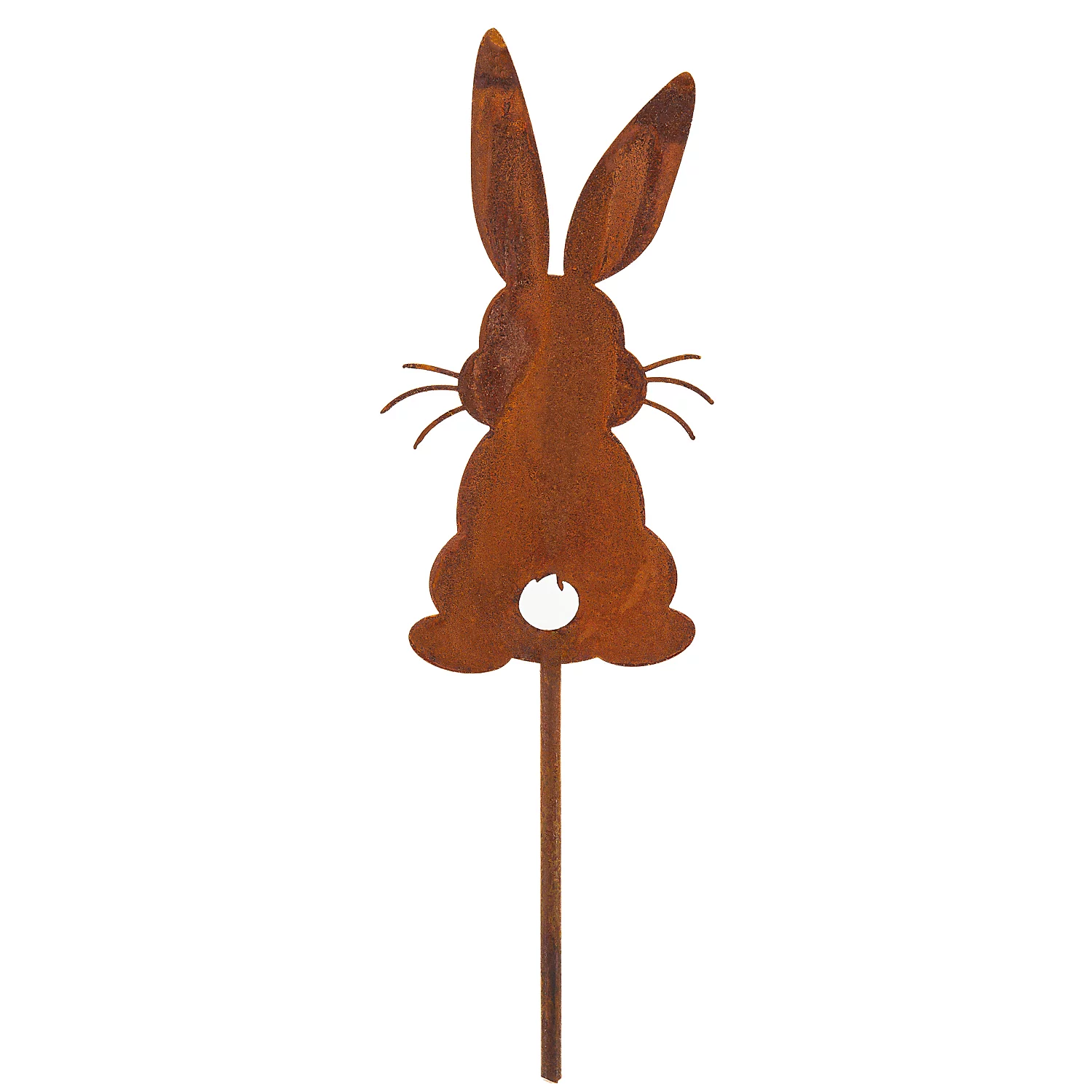 Lapin, en métal, aspect rouille, marron, 15 cm