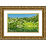 Wild Jamie and Judy 32x20 Gold Ornate Wood Framed with Double Matting Museum Art Print Titled - Washington State-Central Cascades-Rampart Ridge-Lake Lillian