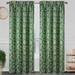 Magnolia Floral Jacquard Rod Pocket Window Panel Hunter Green 54x84 Inches