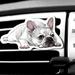 WIRESTER Car Air Freshener Fragrance Vent Clip Interior Decoration for Cars with Lemon Scented Pad - French Bulldog Dog Lying Down Looking Up