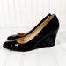 J. Crew Shoes | J.Crew Black Patent Leather Heels Slip On Wedge Pumps F714 | Color: Black | Size: 7